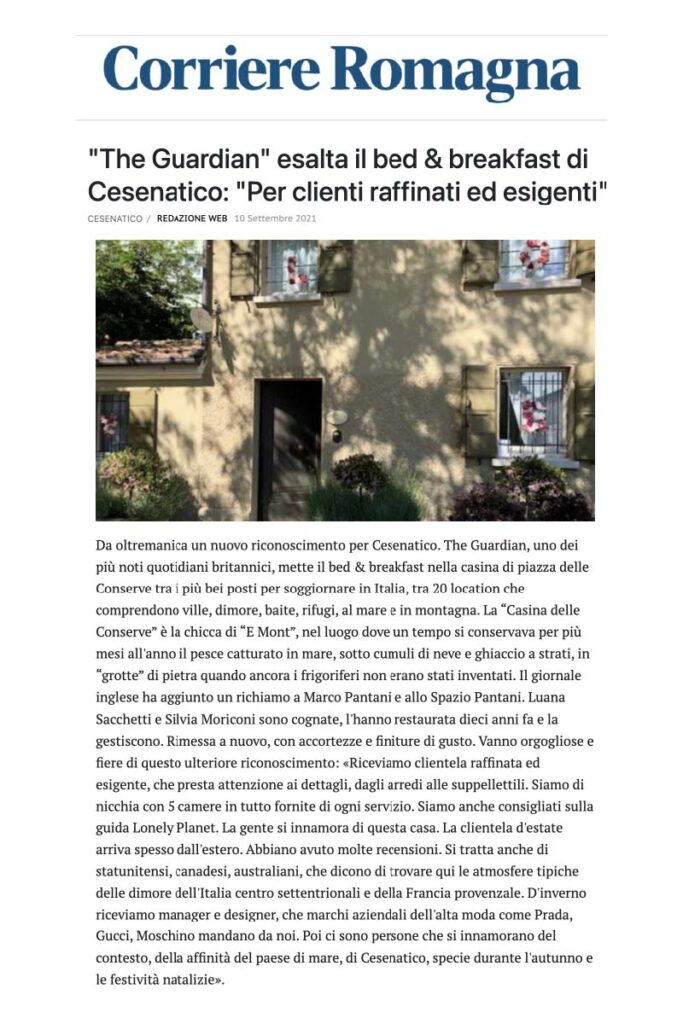 Casina Le Conserve Corriere romagna 50 Press